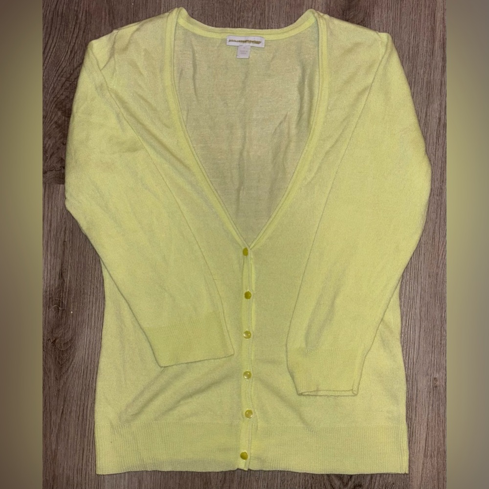 New York & Company Neon Yellow/Green Cardigan